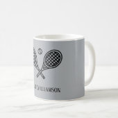 Mug Thème de tennis Monogramme Nom Entraîneur (Devant droit)