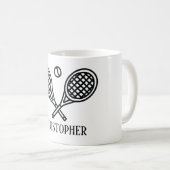 Mug Thème de tennis Nom Monogramme (Devant droit)