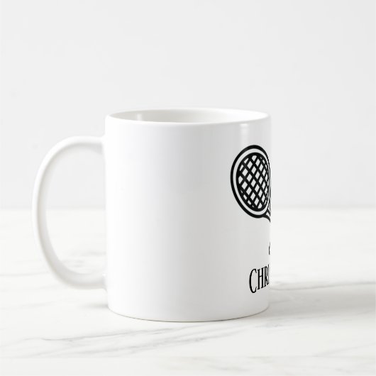 Mug Thème de tennis Nom Monogramme (Gauche)