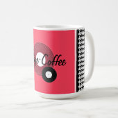Mug Thème des années 1950 rose, noir et blanc (Devant droit)