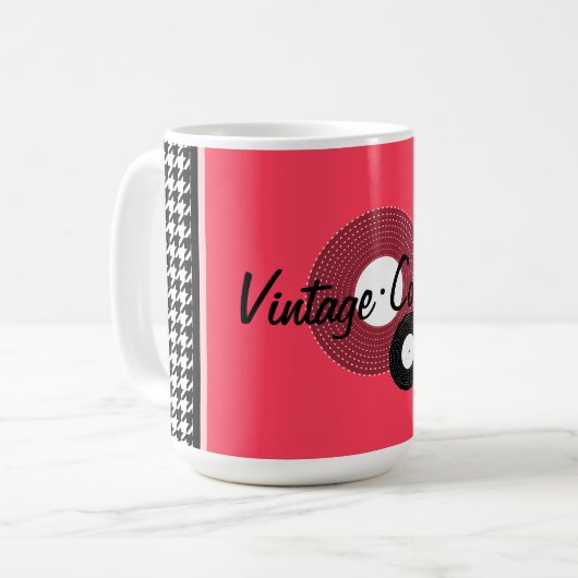 Mug Thème des années 1950 rose, noir et blanc (Devant gauche)