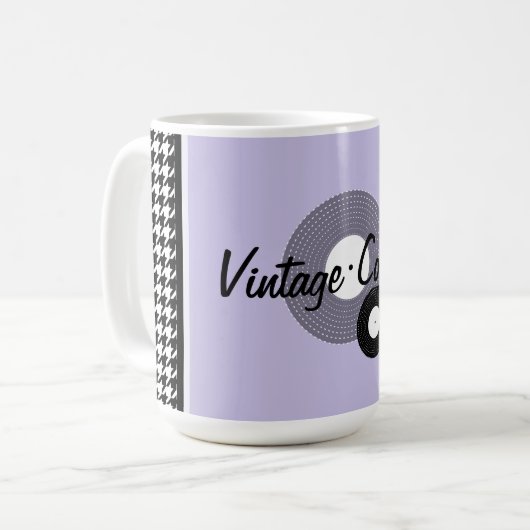 Mug Thème des années 1950 violet, noir et blanc (Devant gauche)