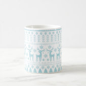 Mug Thème d'hiver Art populaire Bleu Arctique (Centre)
