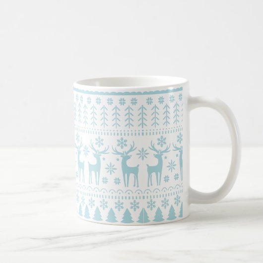 Mug Thème d'hiver Art populaire Bleu Arctique (Droite)
