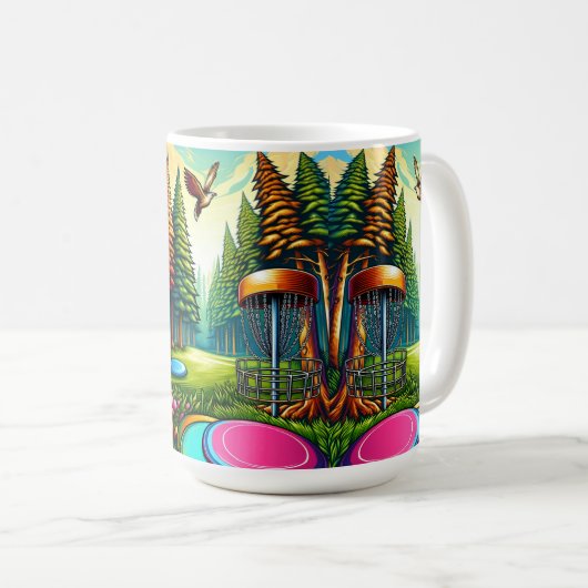 Mug Thème Disc Golf et Aigle (Devant droit)