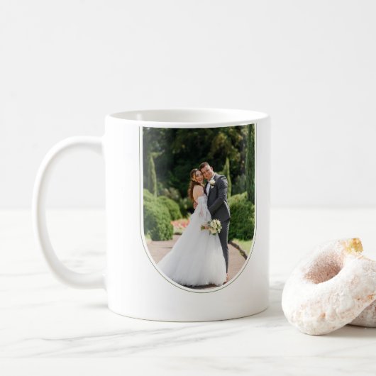 Mug Thème Élégant de Feuilles Vertes Plus Joyeux Ensem (Avec donut)
