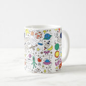 Mug Thème Espace dans l'illustration style doodé (Devant droit)