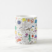 Mug Thème Espace dans l'illustration style doodé (Centre)