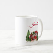Mug Thème extérieur du camping de Noël Trailer (Devant droit)