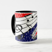 Mug Thème musical rouge blanc et bleu (Devant gauche)