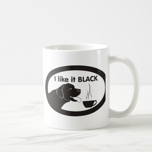 Mug Thème noir de café de Labrador (Droite)
