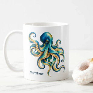 Mug Thème Océan Pieuvre Personnalisé