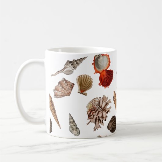 Mug Thème Plage de Coquillages Exotiques (Gauche)