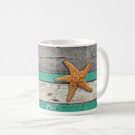 Mug Thème Plage Starfish Mariage Rustique (Devant droit)
