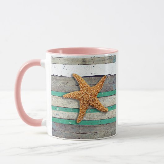 Mug Thème Plage Starfish Mariage Rustique (Gauche)
