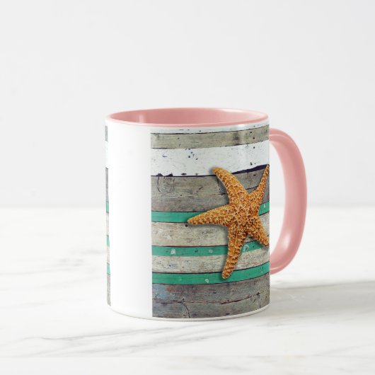 Mug Thème Plage Starfish Mariage Rustique (Devant droit)