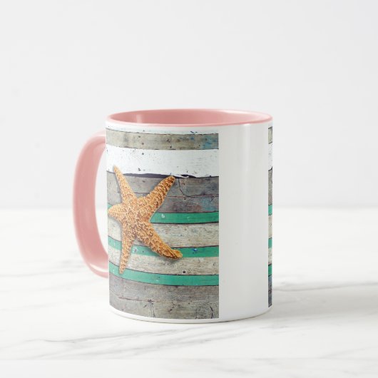 Mug Thème Plage Starfish Mariage Rustique (Devant gauche)