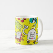 Mug Thème Robot : Motif coloré sans couture. (Devant droit)