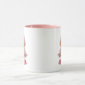 Mug Thème rose chien glamour chiot mignon (Centre)