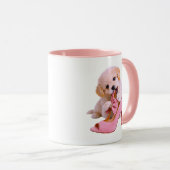 Mug Thème rose chien glamour chiot mignon (Devant droit)