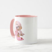 Mug Thème rose chien glamour chiot mignon (Devant gauche)
