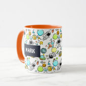 Mug Thème spatial cool - Astronauts & Rocket Ship (Devant gauche)