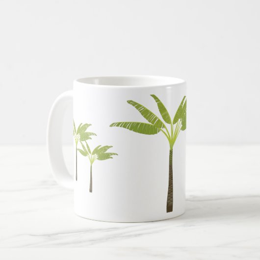Mug Thème tropical de plage d'île de palmier simple (Devant gauche)