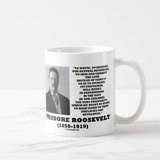 Mug Théodore Roosevelt Détruire les déchets Ressources (Droite)