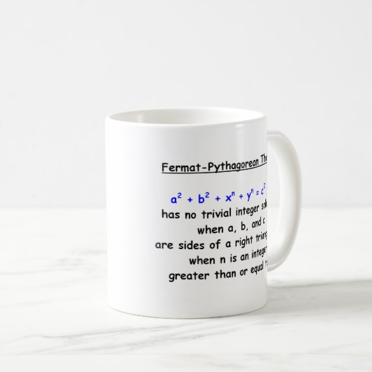 Mug Théorème Silly Fermat-Pythagore (Devant droit)
