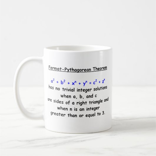 Mug Théorème Silly Fermat-Pythagore (Gauche)