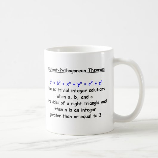 Mug Théorème Silly Fermat-Pythagore (Droite)