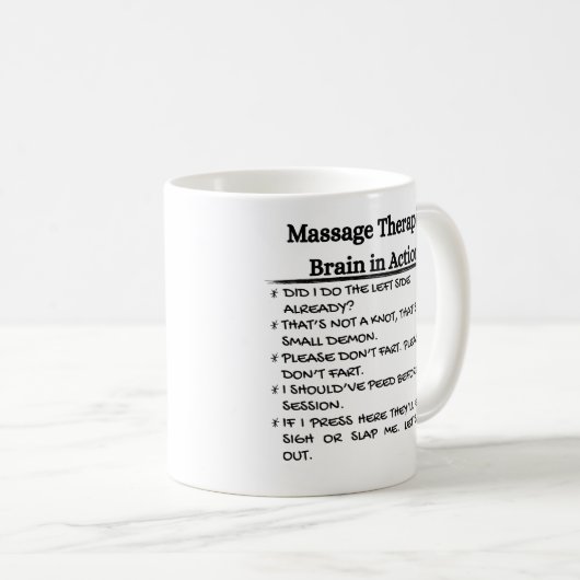Mug Thérapeute de massage drôle (Devant droit)