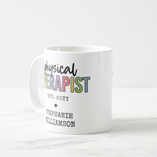 Mug Thérapeute physique sur mesure PT Diplômes  (Devant gauche)