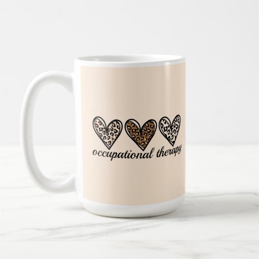 Mug Thérapie occupationnelle Impression Cheetah Cœur (Gauche)