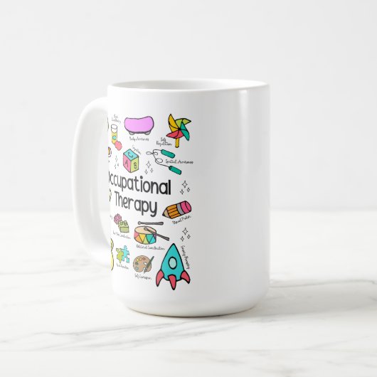 Mug Thérapie professionnelle colorée (Devant gauche)