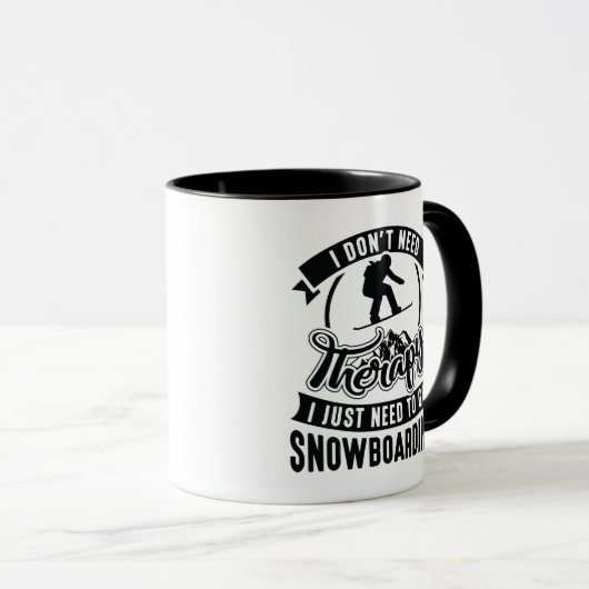 Mug Thérapie Snowboard (Devant droit)