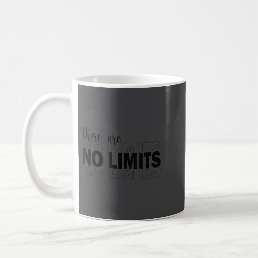 Mug There Are No Limits Mindset Motivation Black (Gauche)