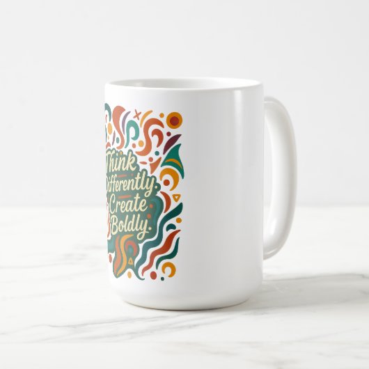 Mug Think Differently. Create Boldly. — Fearless Minds (Devant droit)