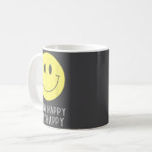 Mug Think Happy Stay Happy Motivation Quote Yellow Smi (Devant gauche)