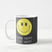 Mug Think Happy Stay Happy Motivation Quote Yellow Smi (Gauche)