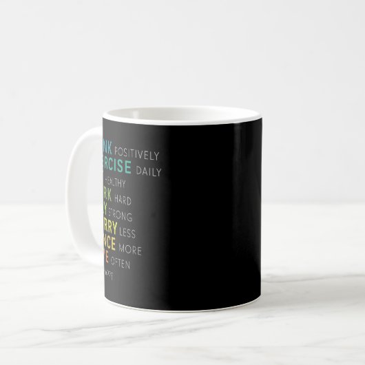 Mug Think Sitive Affirmation Insrational Motivational  (Devant gauche)
