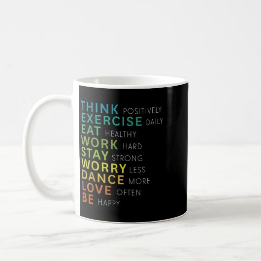Mug Think Sitive Affirmation Insrational Motivational  (Gauche)