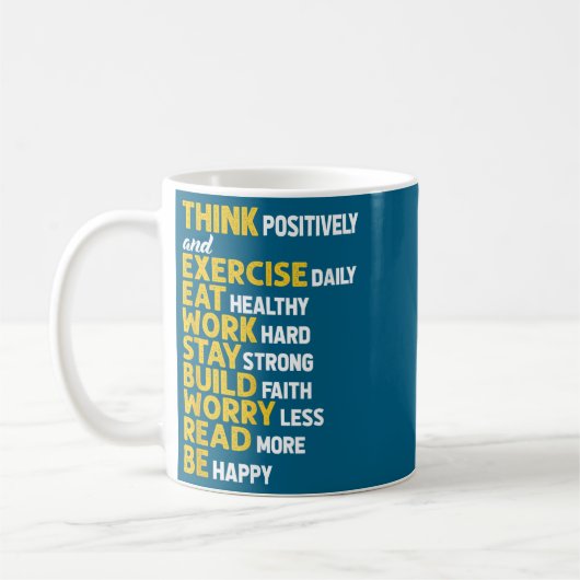 Mug Think Sitively Exercise Daily Gym Workout Motivati (Gauche)