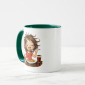 Mug This adorable illustration shows a little girl hap (Devant gauche)