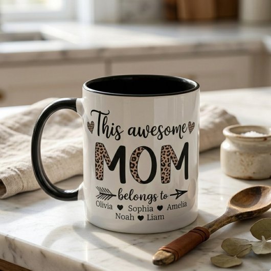 Mug This Awesome Mom Leopard Mama Era Artwork