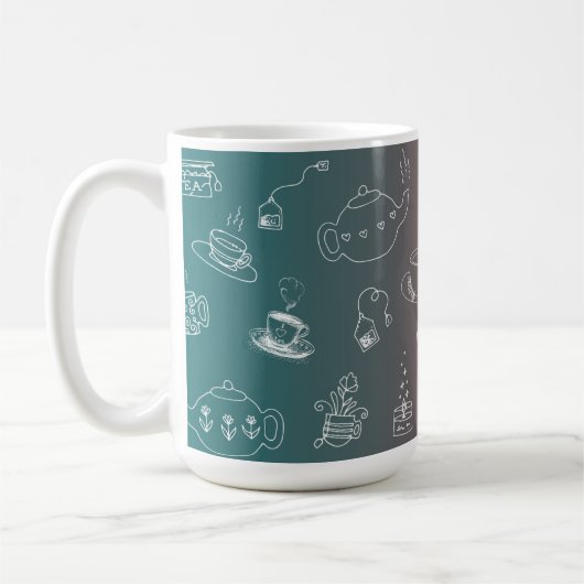 Mug This charming tea and coffee doodle pattern featur (Gauche)