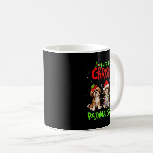 Mug This Is My Christmas Pajama Shirt Shih Tzu Dog Fun (Devant droit)