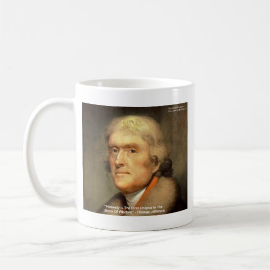 Mug Thomas Jefferson "Honnêteté" Citation de sagesse (Gauche)