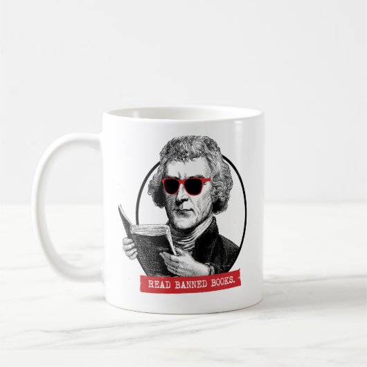 Mug Thomas Jefferson Lit Des Livres Interdits (Gauche)