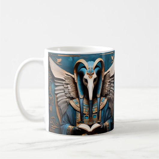 Mug Thoth, l'ancien dieu égyptien de la sagesse, écrit (Gauche)